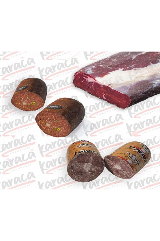 Göden Antep Fıstıklı Ve Hellim Peynirli Sucuk 250 gr Sıfır Çemensiz Pastırma 250 gr Blok Dan