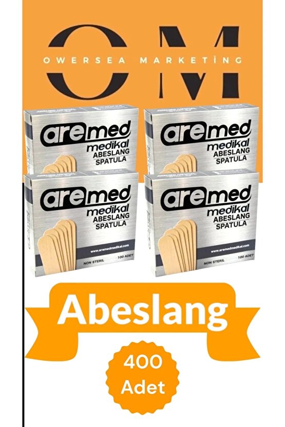 Beybi Abeslang Ahşap Dil Çubuğu - Ağda Spatulası 100lü X 4 Paket Çx