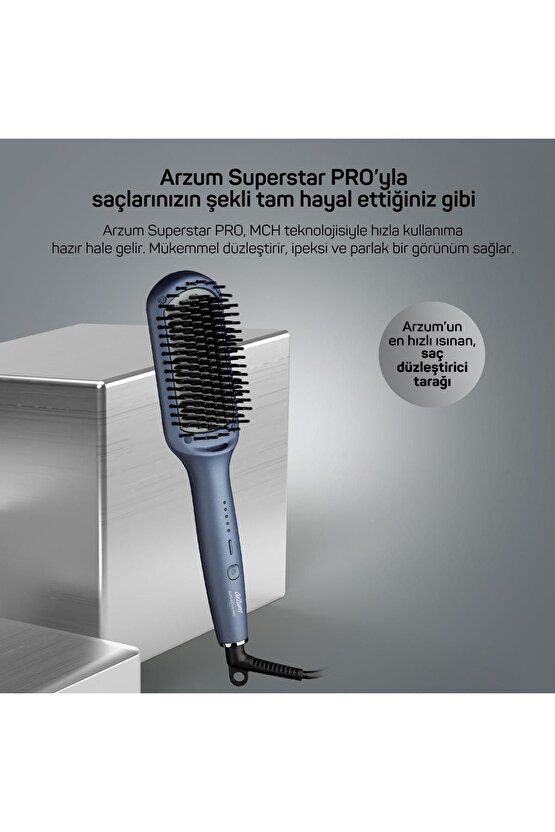 Ar5082-o Superstar Pro Saç Düzleştirici Fırça - Okyanus 703Mseri