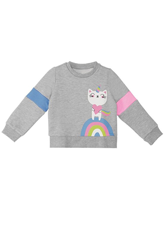 Rainbow Cat Kız Çocuk Kışlık Alt-Üst Eşofman Takım