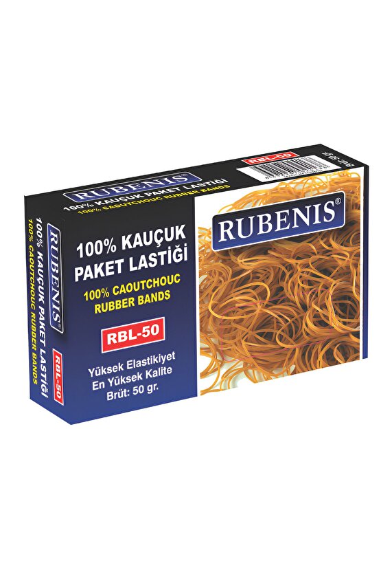 %100 Kauçuk Paketleme Lastiği - Dayanıklı ve Esnek Çözüm (50 Gr.)