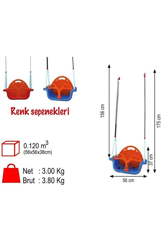 King Kids Ipli Boncuk Salıncak Mavi