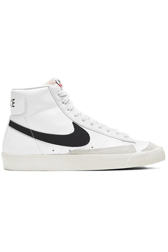 Blazer Mid 77 VNTG  Mens Leather Sneaker White Hakiki Deri Erkek Günlük Spor Ayakkabı Beyaz-Siy