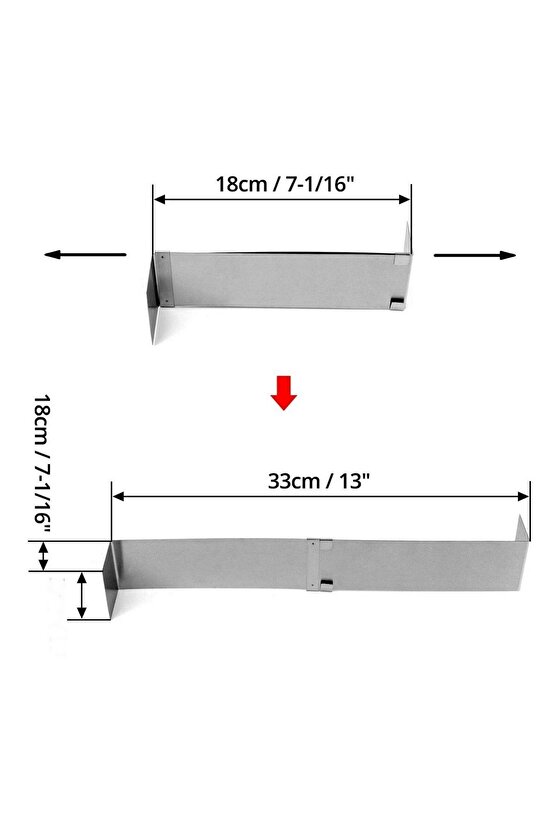 Narkalıp Ayarlanabilir Kek Kalıbı Bölmesi Derinlik 10cm