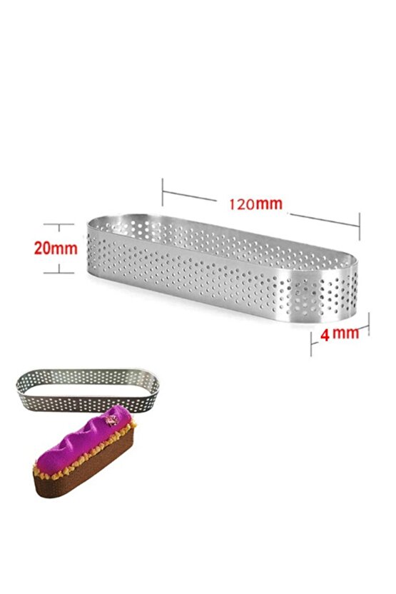 Narkalıp Oval Delikli Tart Kalıbı 4 Lü Boy 12x4cm Derinlik 2cm