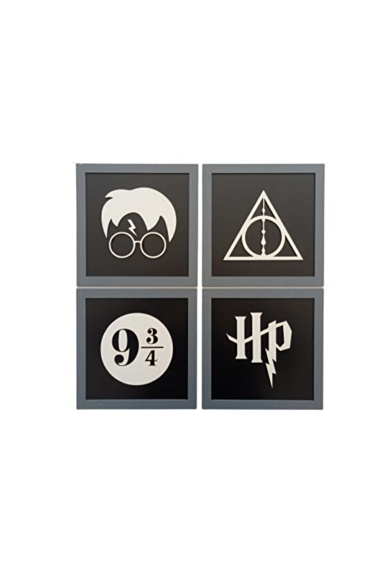 Harry Potter Dekoratif Tablo 4lü Set