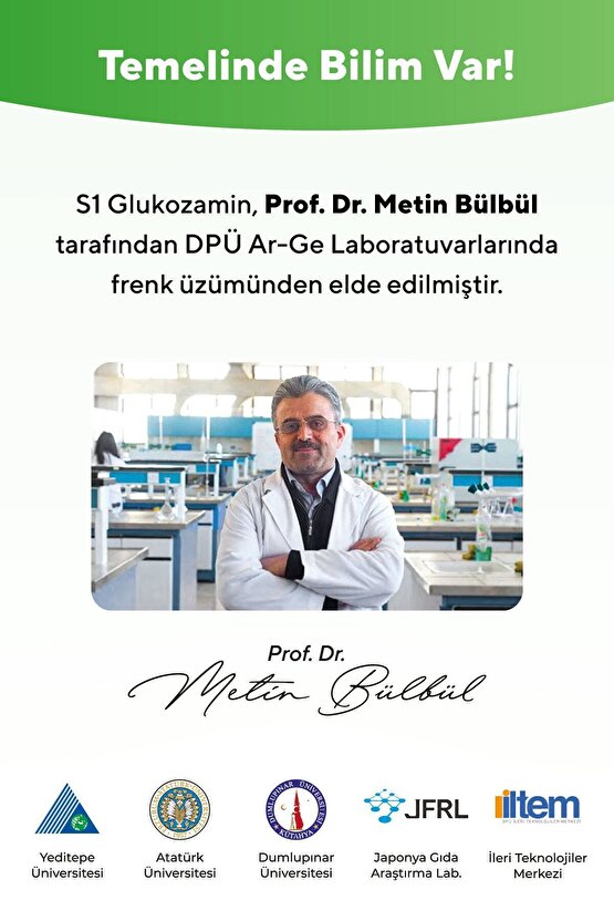 S1 Glukozamin™, Bitkisel Glukozamin ve Akgünlük Ekstresi Sıvı Takviye Edici Gıda 50 Gün Vegan 500ml