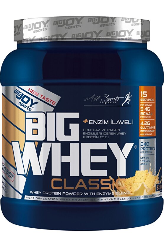 Bigwhey Classic Whey Protein Tozu 495 G Bisküvi 15 Servis Sindirim Enzimi Ilaveli