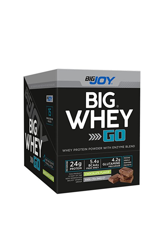 Big Whey Go Whey Protein Tozu Tekli Sachet Çikolata Aroma 15 Servis