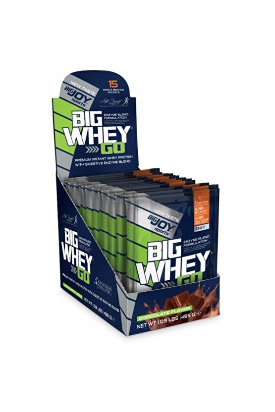 Big Whey Go Whey Protein Tozu Tekli Sachet Çikolata Aroma 15 Servis