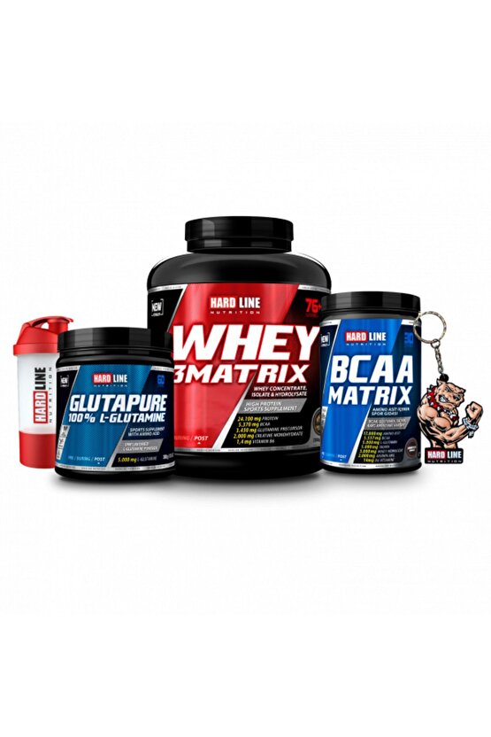 Whey 3matrix Çik 2300gr Bcaa Matrix Bogurtlen 630gr Glutapure 300gr Anahtarlık Shaker