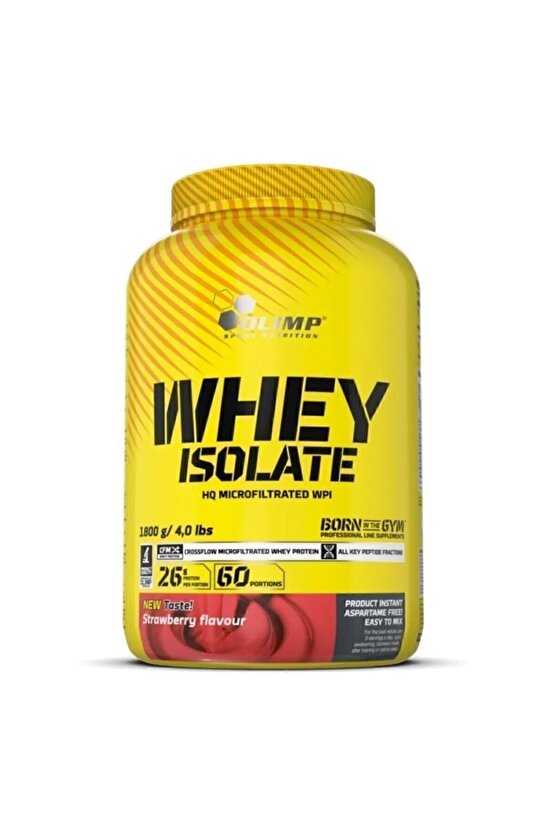 Pure Whey Protein Isolate 1800 gr Çilek Aromalı Protein Tozu Izole Kas Geliştirici