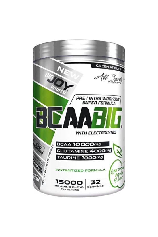 Bcaabig Yeşil Elma Aromalı  589g Bcaa + Glutamin (10g Bcaa+4g Glutamin+1g Taurine) Aminoasit