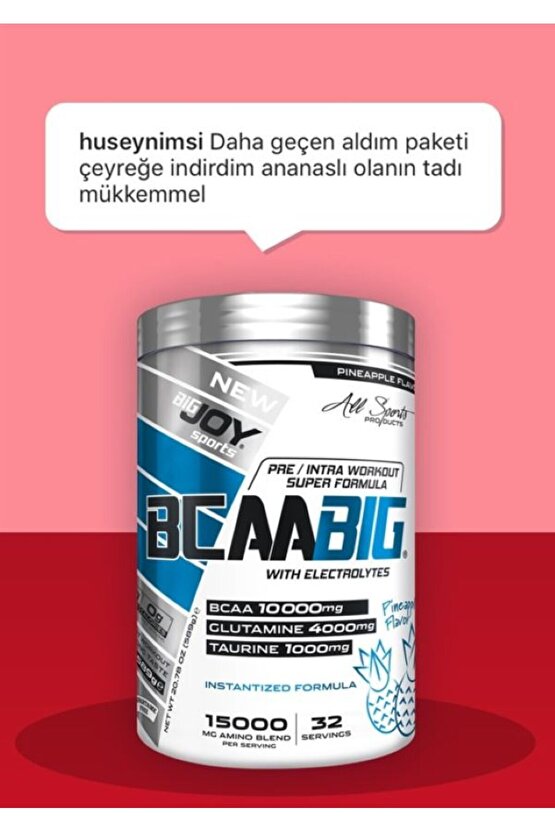 Bcaabig Yeşil Elma Aromalı  589g Bcaa + Glutamin (10g Bcaa+4g Glutamin+1g Taurine) Aminoasit