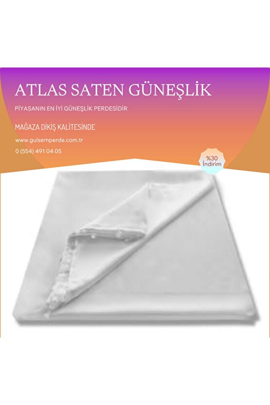 Guneslik Perde Krem Renk (ATLAS SATEN GUNESLİ?KTİ?R) Ozel Olcu Alinir