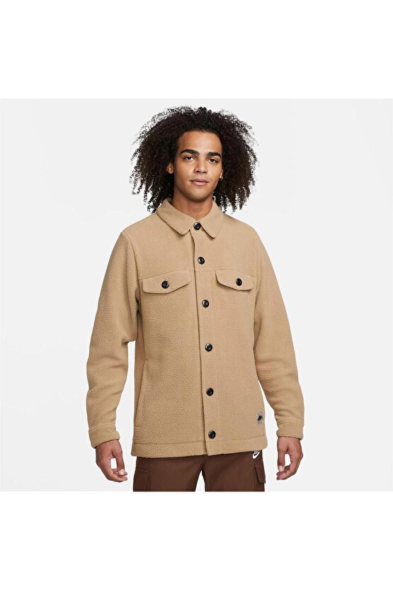 Sportswear Sport Utility Sherpa Full-Length Button Erkek Ceket