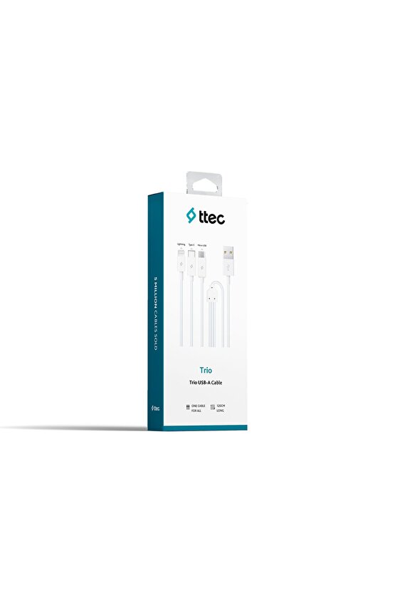 Trio Şarj Kablosu Usb-a - Usb-c  Lightning  Micro Usb