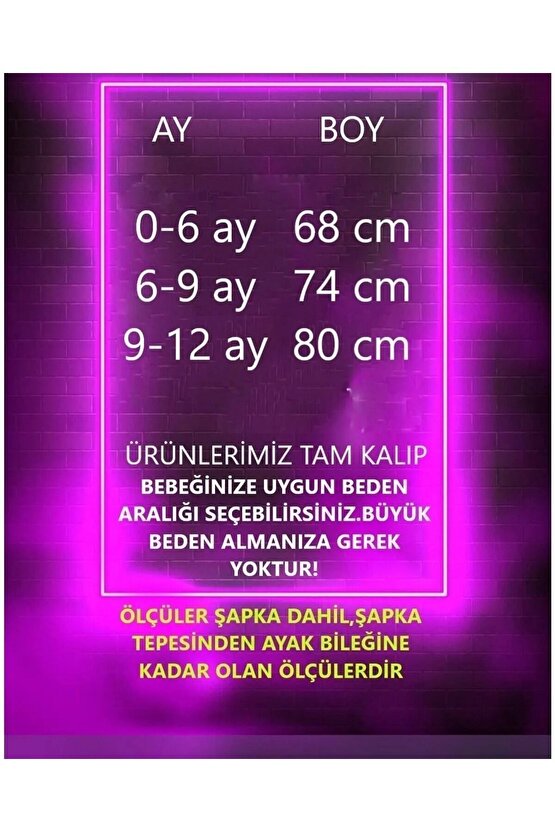 Welsoft Peluş Unisex Fermuarlı Kışlık Bebek Uyku Tulumu Bebek Tulumu Çocuk Tulumu Çocuk Kostümü