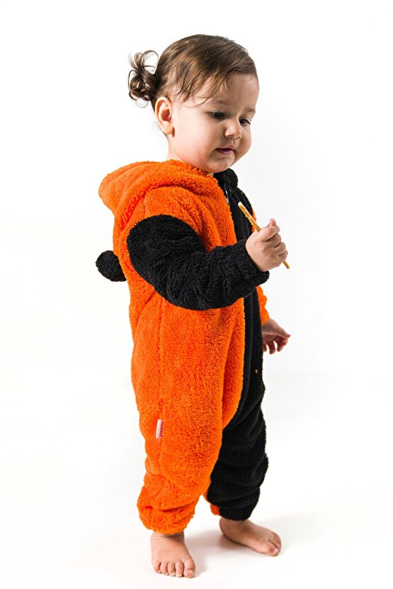 Welsoft Peluş Unisex Fermuarlı Kışlık Bebek Uyku Tulumu Bebek Tulumu Çocuk Tulumu Çocuk Kostümü