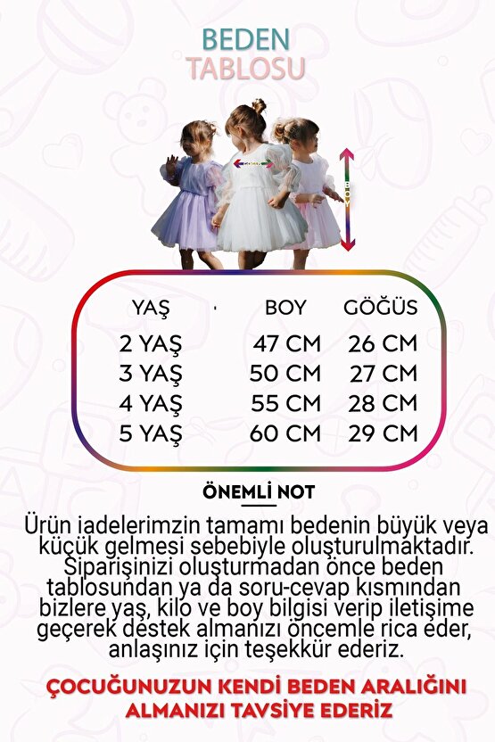 Kız Bebek Kız Çocuk Doğum Günü Parti Düğün Elbise Tüllü Tütü Astarlı Çocuk Giyim bebek giyim Elbuznk