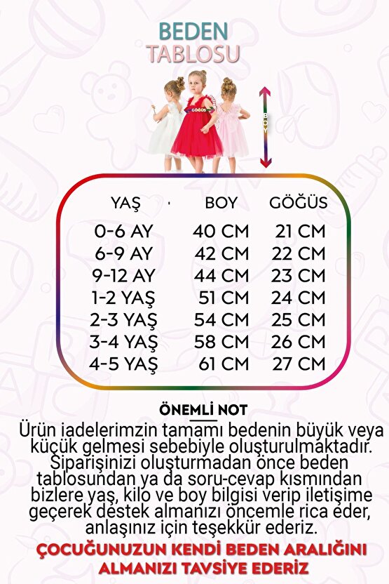 Kız Bebek Kız Çocuk Doğum Günü Parti Yazlık Elbise Tüllü Tütü Astarlı Bebek Takım