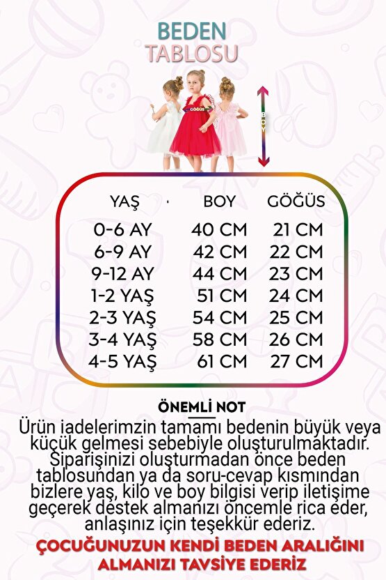 Kız Bebek Kız Çocuk Doğum Günü Parti Düğün Yazlık Elbise Tüllü Tütü Astarlı Bebek Takım Bebek Giyim