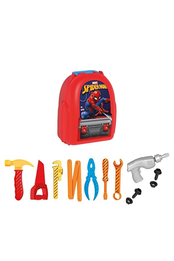 Spiderman Tamir Set Sırt Çantası - Oyuncak Tamir Setleri - Tamir Aletleri - Alet Setleri - Matkap