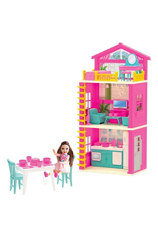 Lolanın 3 Katlı Evi - Ev Oyuncak - Lolanın 3 Katlı Ev Seti - Barbie Ev Seti