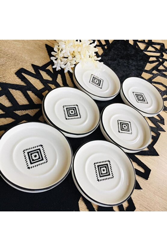 Kilim Desen 6 Lı Çay Tabağı