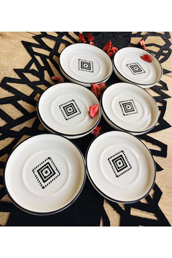 Kilim Desen 6 Lı Çay Tabağı