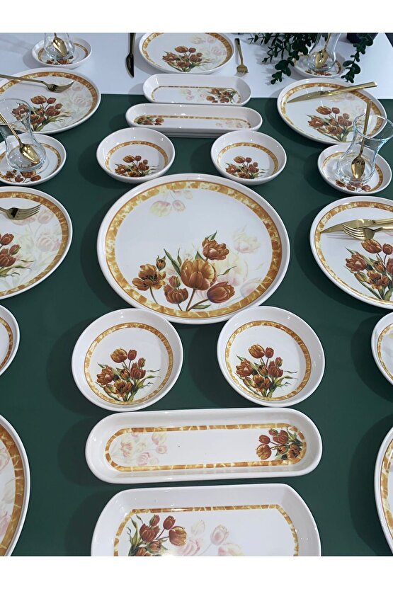 Vintage Tulip 8 Kişilik 25 Parça Kahvaltı Takımı