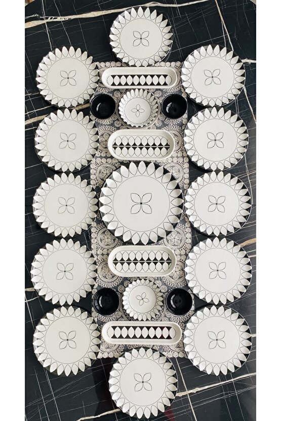 Black Ellipse Model 12 Kişilik 23 Parça Kahvaltı Takımı