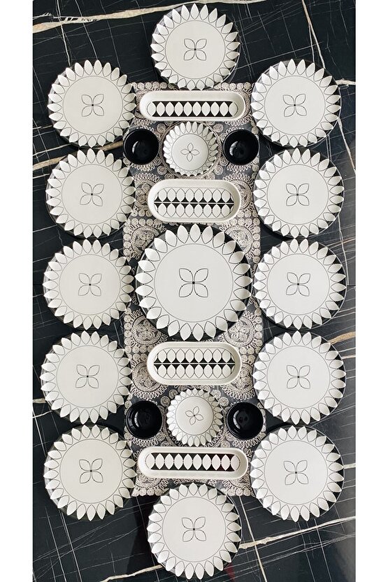 Black Ellipse Model 12 Kişilik 23 Parça Kahvaltı Takımı