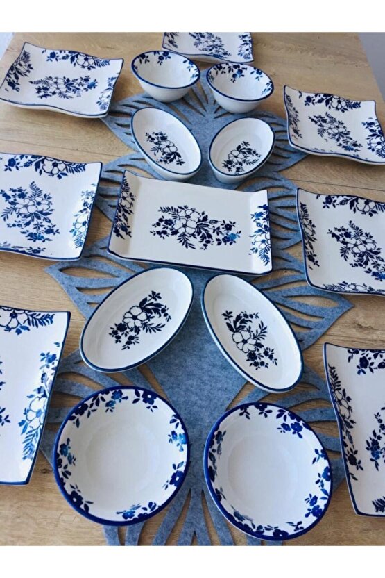 Jasmine Pattern 8 Kişilik 17 Parça Kahvaltı Takımı