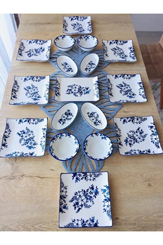 Jasmine Pattern 8 Kişilik 17 Parça Kahvaltı Takımı