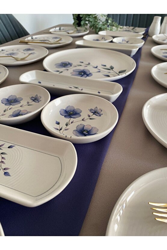 Purple Violet 12 Kişilik 21 Parça Kahvaltı Takımı