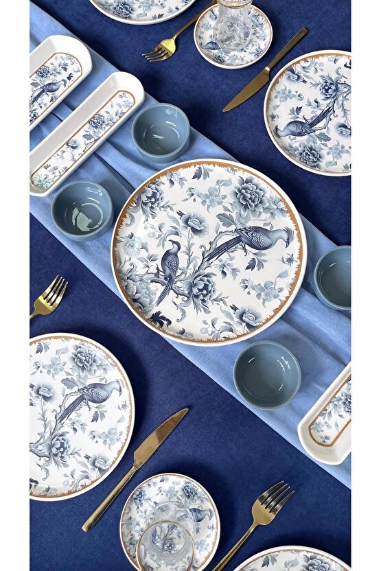 Blue Kitchen 6 Kişilik 21 Parça Kahvaltı Takımı