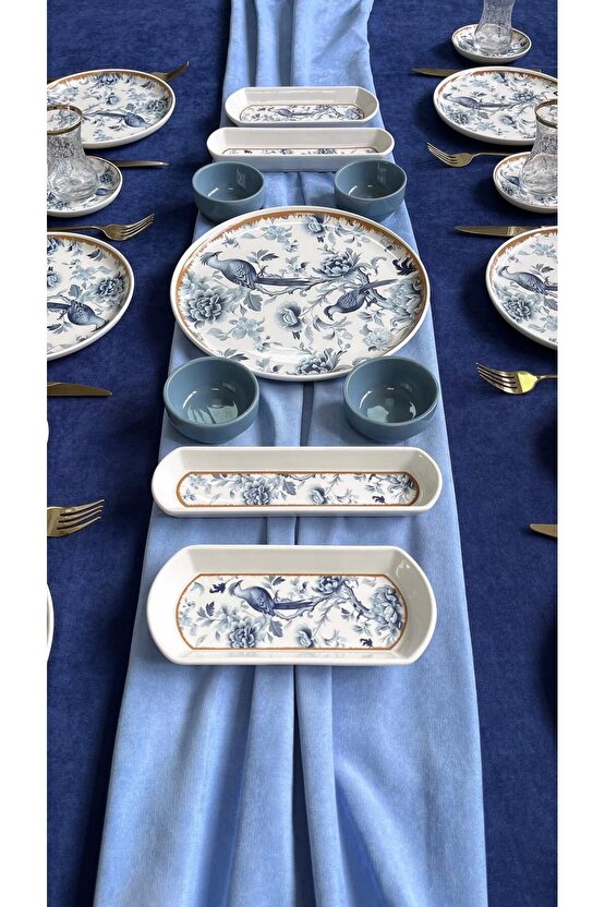 Blue Kitchen 6 Kişilik 21 Parça Kahvaltı Takımı