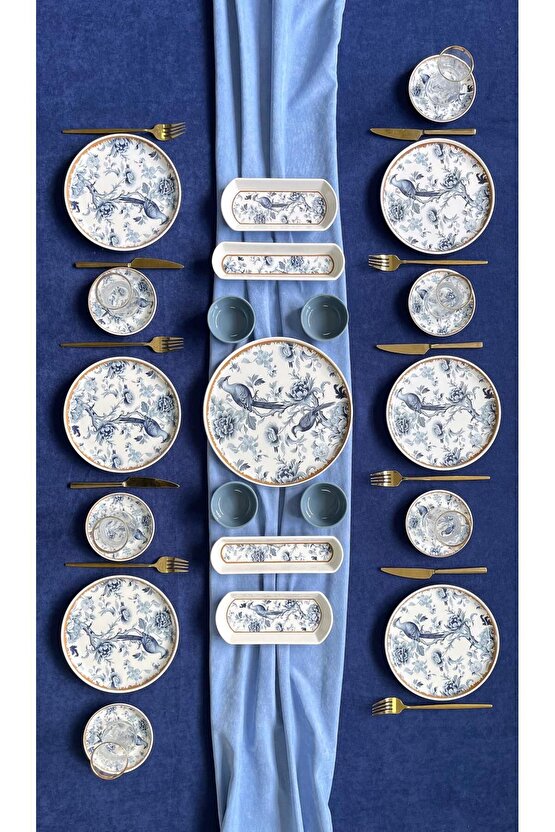 Blue Kitchen 6 Kişilik 21 Parça Kahvaltı Takımı