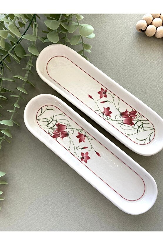 Fushia Çiğdem Model 2’li Zeytinlik Kahvaltı Tabağı