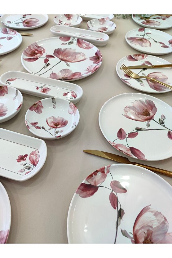 Charming Rose 12 Kişilik 21 Parça Kahvaltı Takımı Kahvaltı Seti