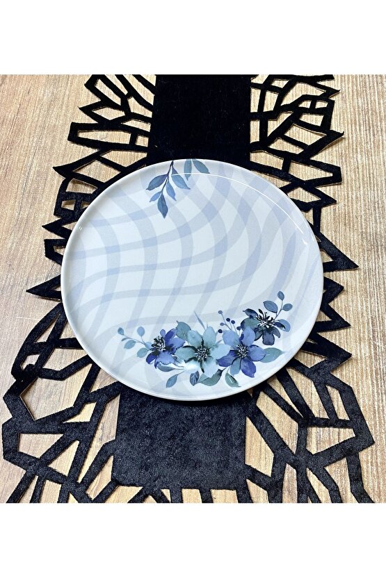 Gri Nergis 25 cm Büyük Servis&Sunum Tabağı