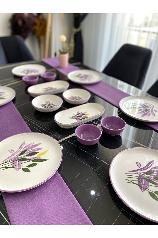 Başak Lila 6 Kişilik 14 Parça Kahvaltı Takımı