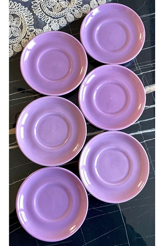 Lila 6’lı Çay Tabağı