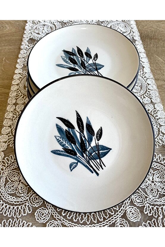 Başak Gri 6 Adet Pasta&servis&sunum Tabağı