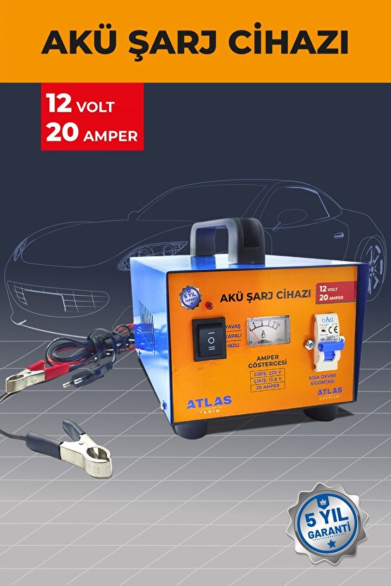 AKÜ ŞARJ CİHAZI 12 VOLT 20 AMPER