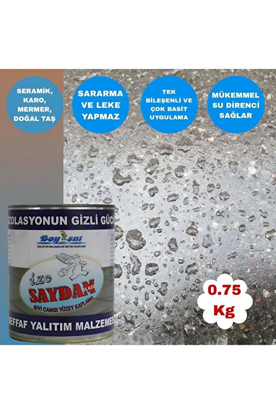 Sıvı Cam Izo Saydam Glass Seramik Karo Mermer Şeffaf Yalıtım 0.75 Kg