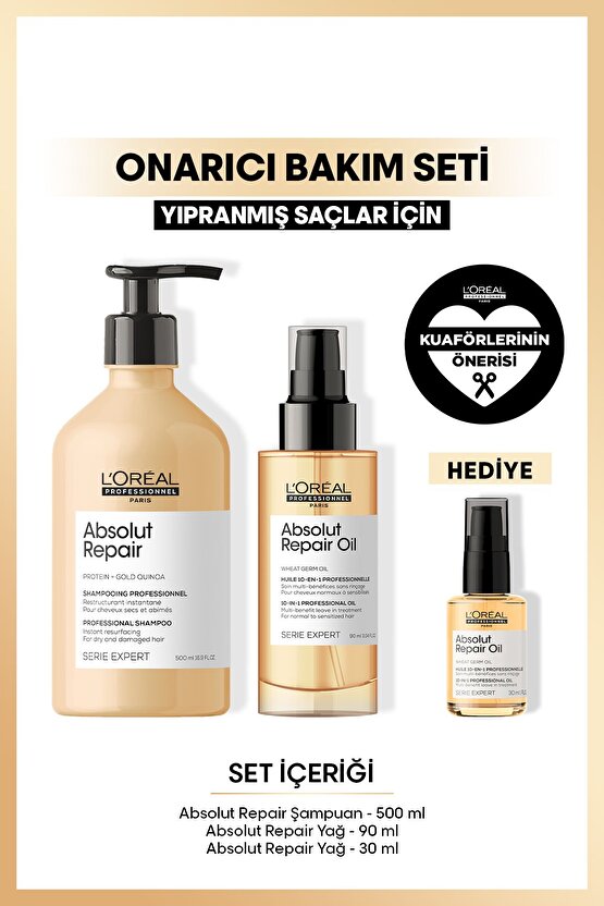 Serie Expert Absolut Repair Yıpranmış Saçlar Için Onarıcı Bakım Seti