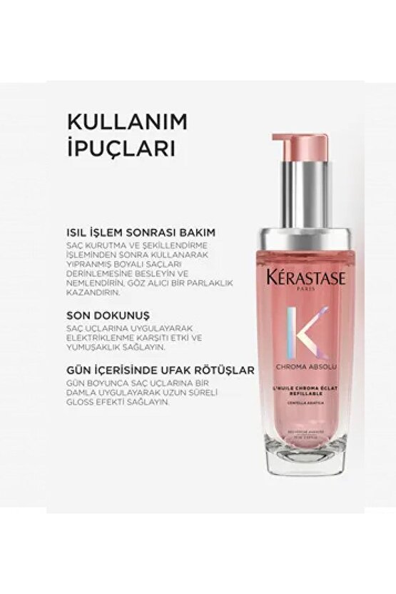 Chroma Absolu Lhuile Chroma Eclat Boyalı Saçlar Için Bakım Yağı 75 ml Yeniden Doldurulabilir