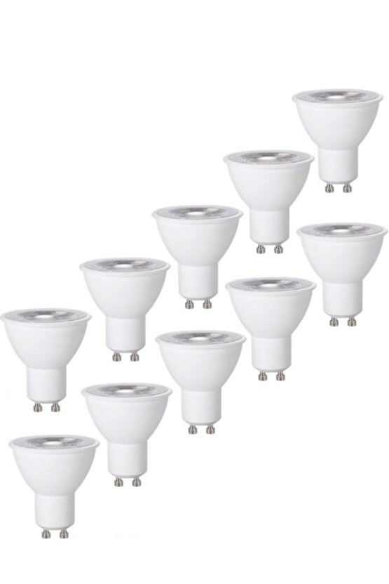 10 Adet 7 W Gün Işığı 1. Sınıf Gu10 Duy Led Ampul - 3000 Kelvin